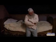 White hair grandpa fucks teen girlfriend that shows as fairy in his dream